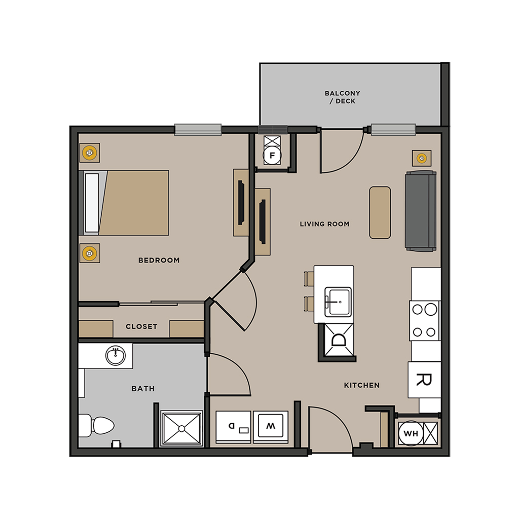 Shawnee Senior Villas - 1 bedroom apartment floorplan