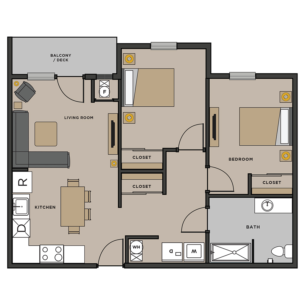 Shawnee Senior Villas - 2 bedroom apartment floorplan